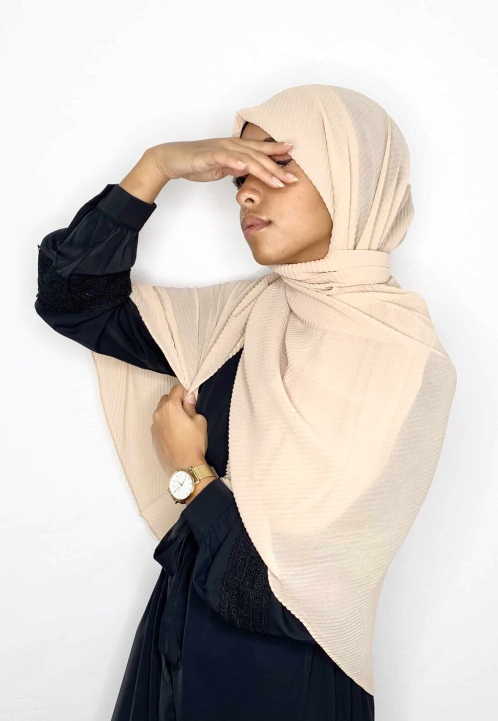 Hijab Mousseline plissé