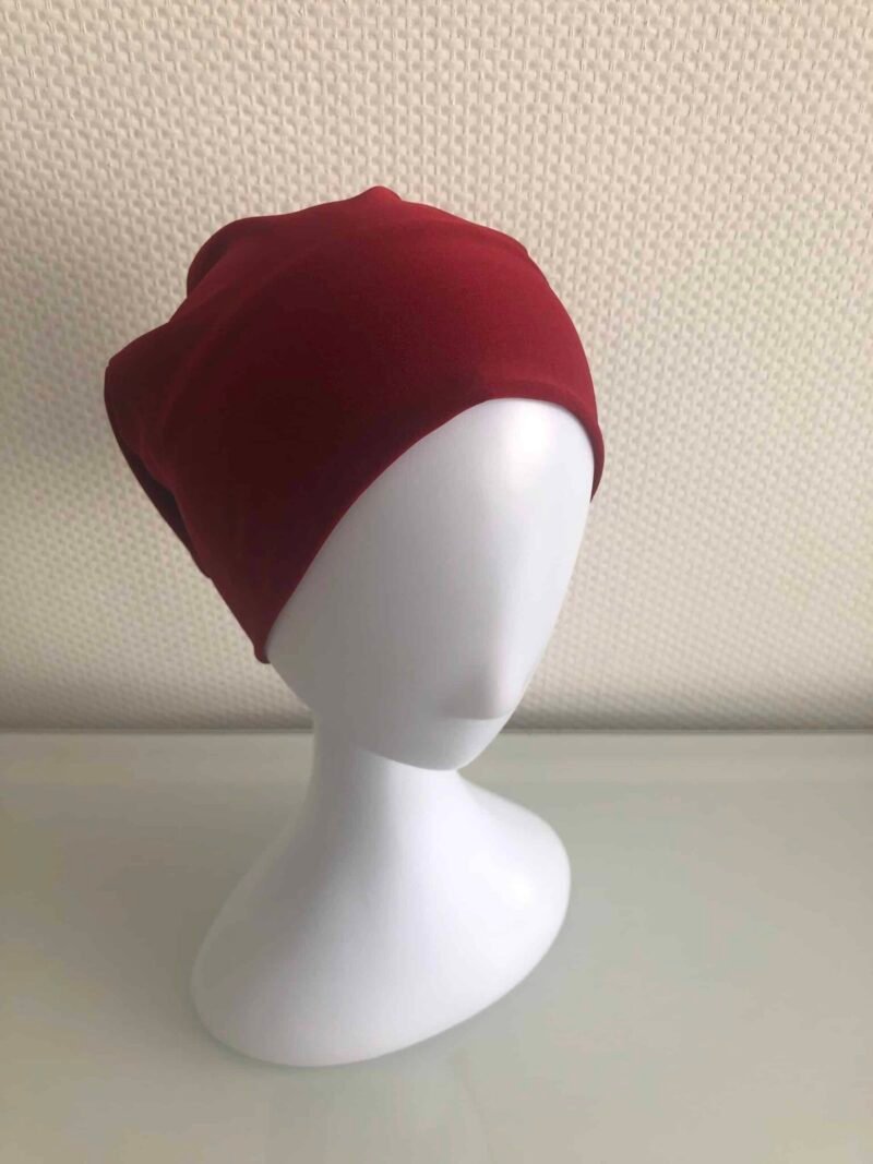 Bonnet à Hijab tube rouge bordeaux