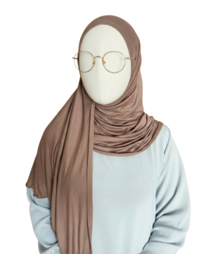 Hijab Lunette Jersey Marron Chocolat