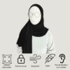 Hijab pour lunettes en Jersey noir