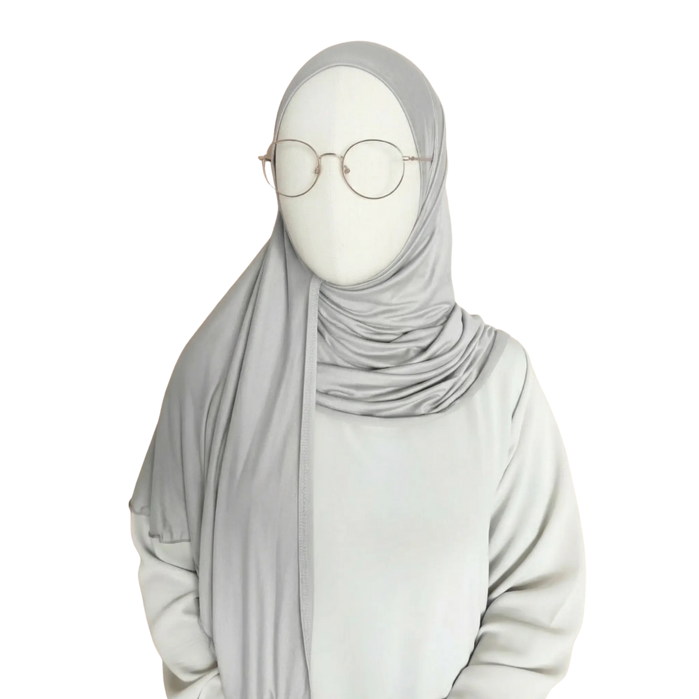 Hijab Lunette Jersey Gris Perle