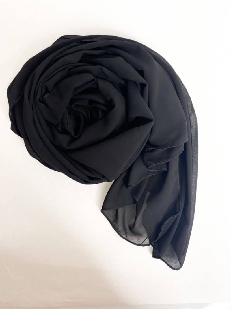 Hijab Carré Mousseline Luxe noir