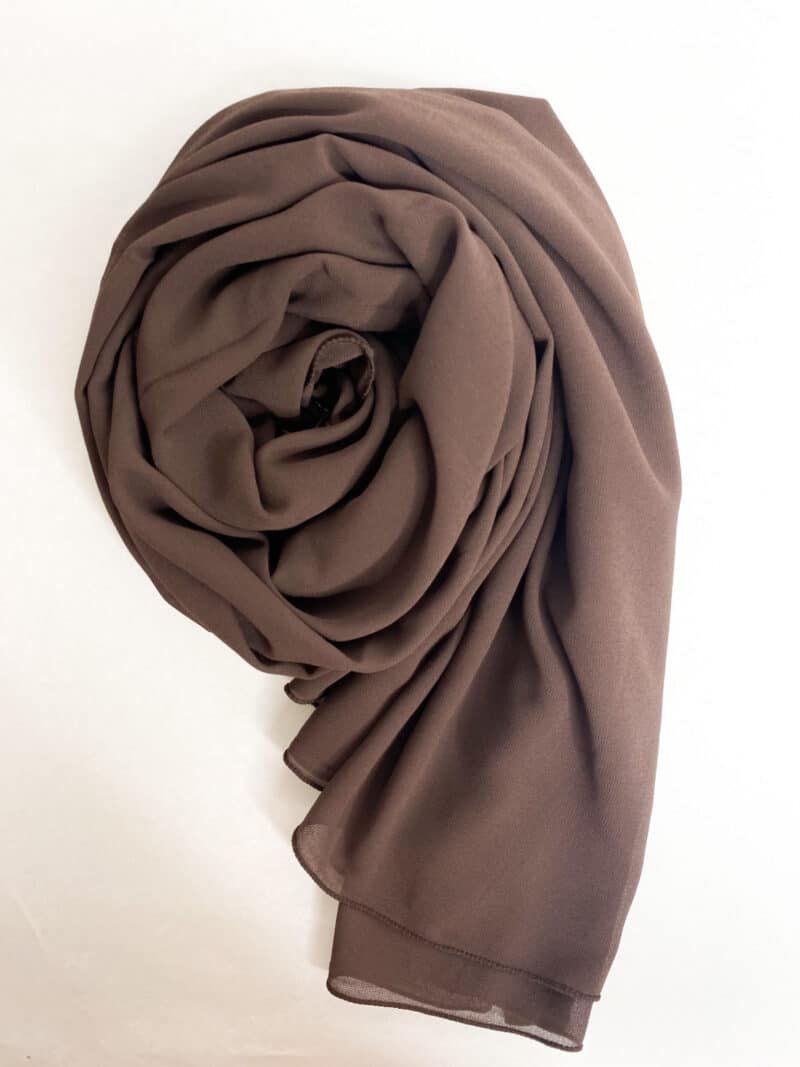 Hijab Carré Mousseline Luxe marron