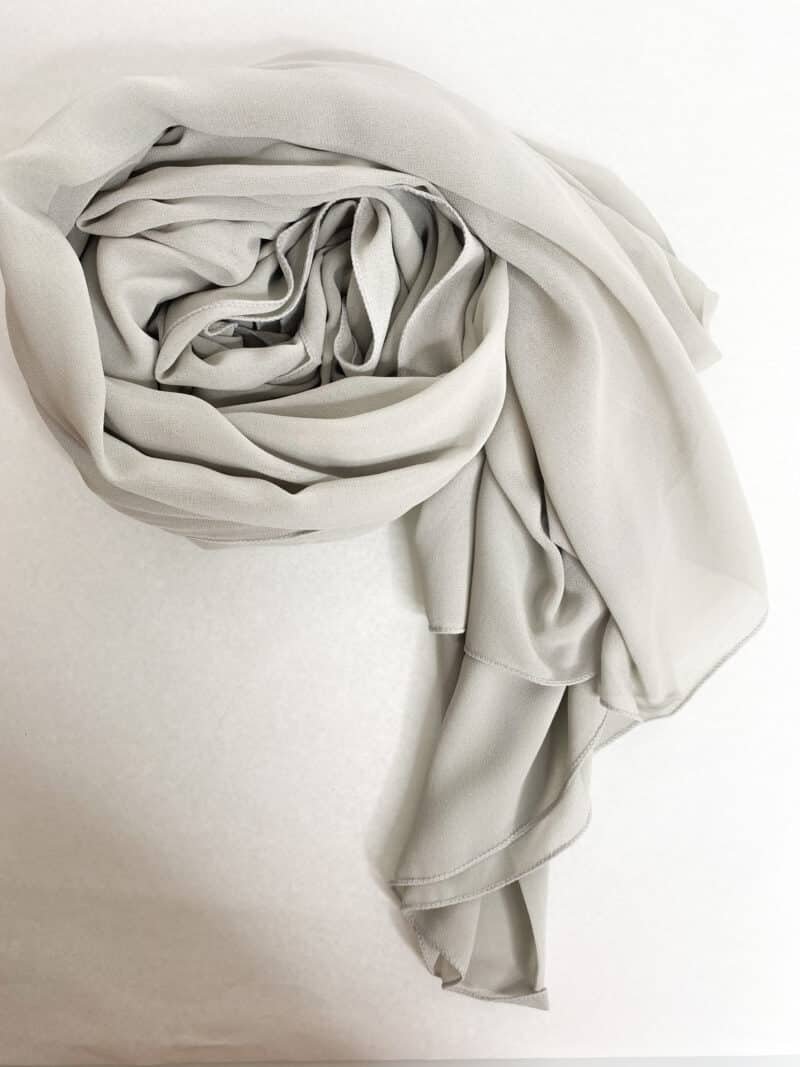 Hijab Carré Mousseline Luxe gris clair