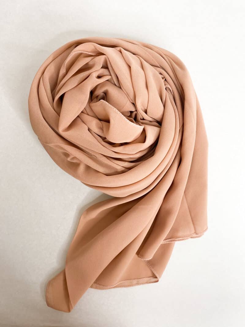 Hijab Carré Mousseline Luxe taupe