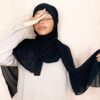 Hijab Mousseline croisé à enfiler noir
