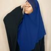 Khimar court pointu en mousseline bleu marine