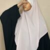 Khimar court pointu en mousseline beige nude