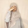 Hijab Mousseline croisé à enfiler violet lilas