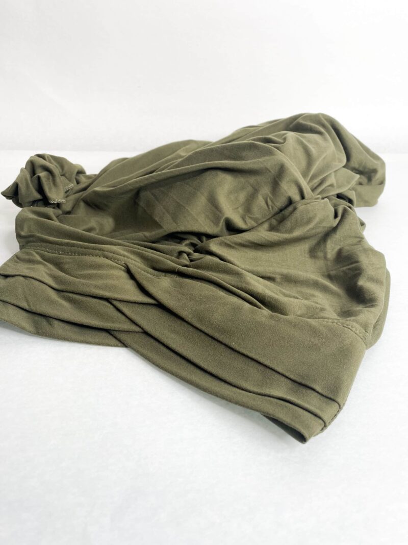 Hijab Jersey Croisé trois bandes vert kaki