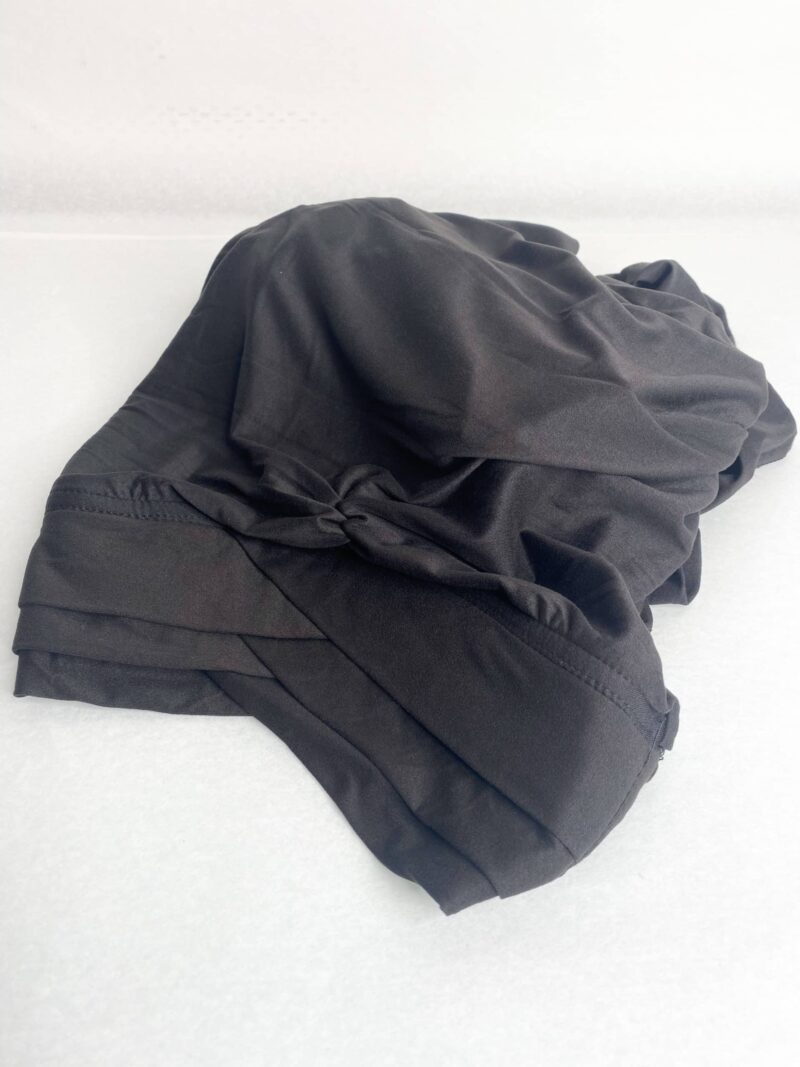 Hijab Jersey Croisé trois bandes noir
