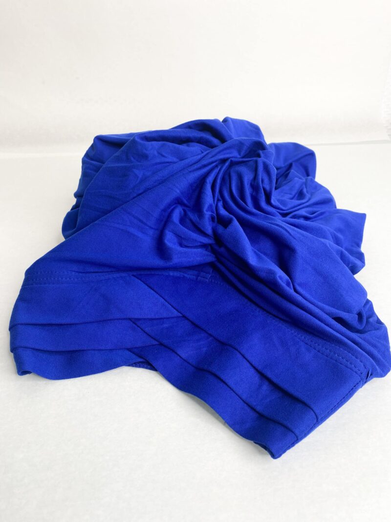 Hijab Jersey Croisé trois bandes bleu roi