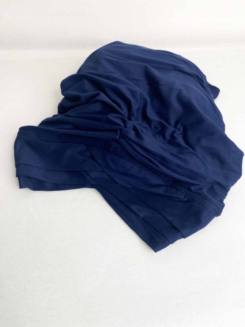 Hijab Jersey Croisé trois bandes bleu marine nuit foncé