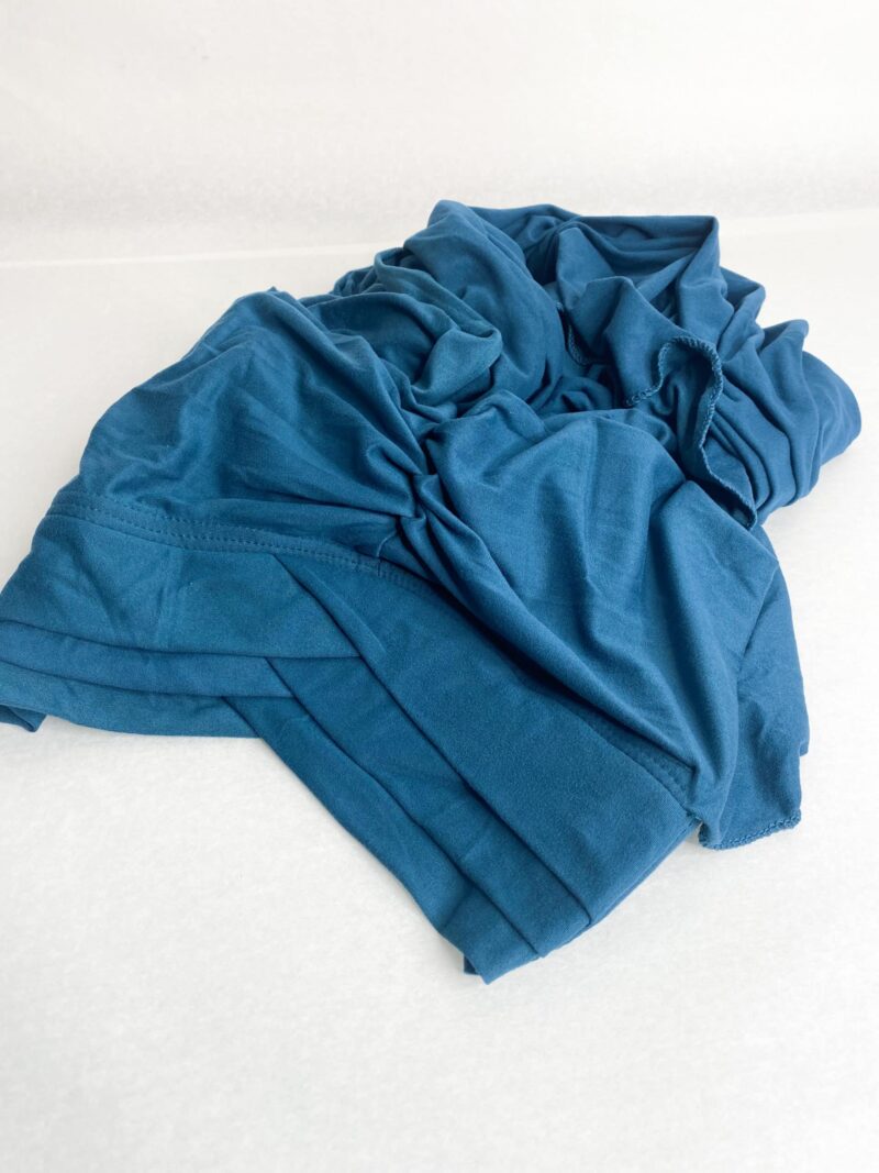 Hijab Jersey Croisé trois bandes bleu