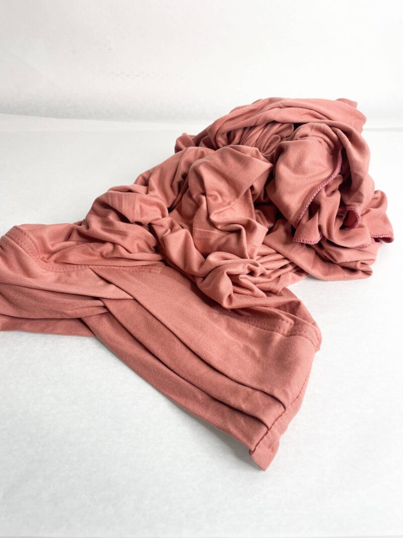 Hijab Jersey Croisé trois bandes rose vieilli