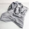 Hijab Jersey Croisé trois bandes gris clair perle