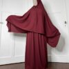 Ensemble Robe de Prière 2 pièces bordeaux
