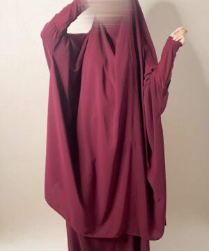 Jilbab 2 Pièces Jupe Bordeau