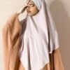 Khimar court pointu en mousseline rose