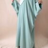 Abaya Farasha manche Papillon vert clair mint