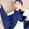 Hijab Soie de Médine à enfilerbleu marine