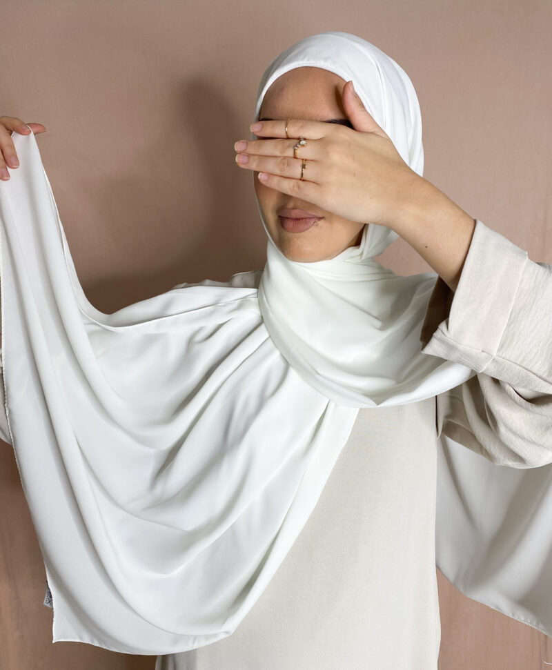 Hijab Soie de Médine à enfiler blanc