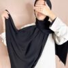 Hijab Soie de Médine à enfiler noir