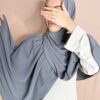 Hijab Soie de Médine à enfiler gris foncé