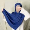 Hijab Soie de Médine Croisé à nouer bleu marine