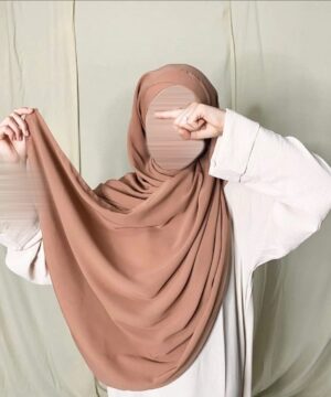 Hijab Soie de Médine Croisé à nouer Camel Taupe