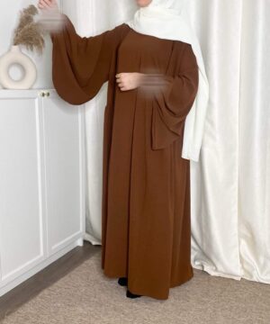 Abaya jazz manche bouffante Maria Marron