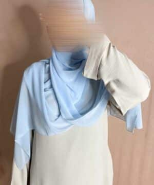 Hijab Soie de Médine à Nouer<span> - </span>Bleu ciel