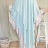 Khimar Sitar Long 2 voiles Duo Bleu Ciel