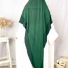 Khimar Sitar Long 2 voiles Duo Vert Sapin