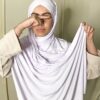 Hijab Jersey Croisé trois bandes blanc