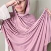 Hijab Jersey Croisé trois bandes rose