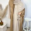 Kimono Abaya Manches Tulipes Taupe