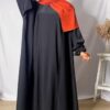 Kimono Abaya Manches Tulipes Noir