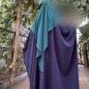 Abaya Saoudienne Papillon en Soie de Medine Bleu Marine