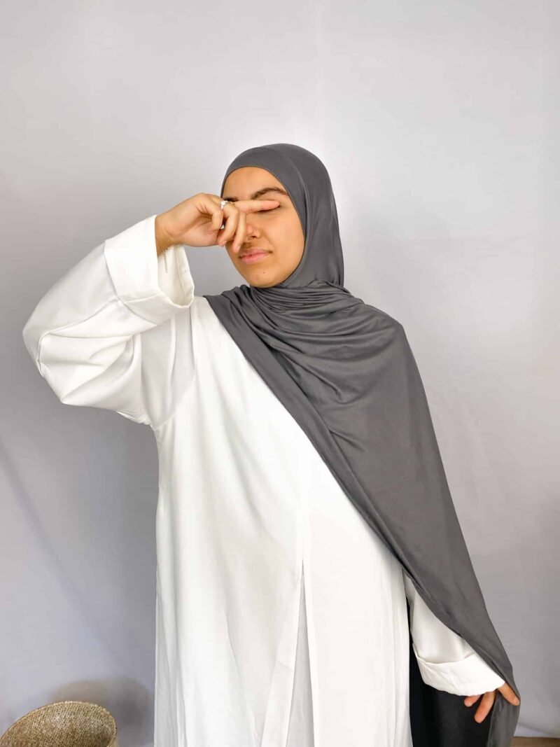 Hijab Jersey Cagoule gris foncé