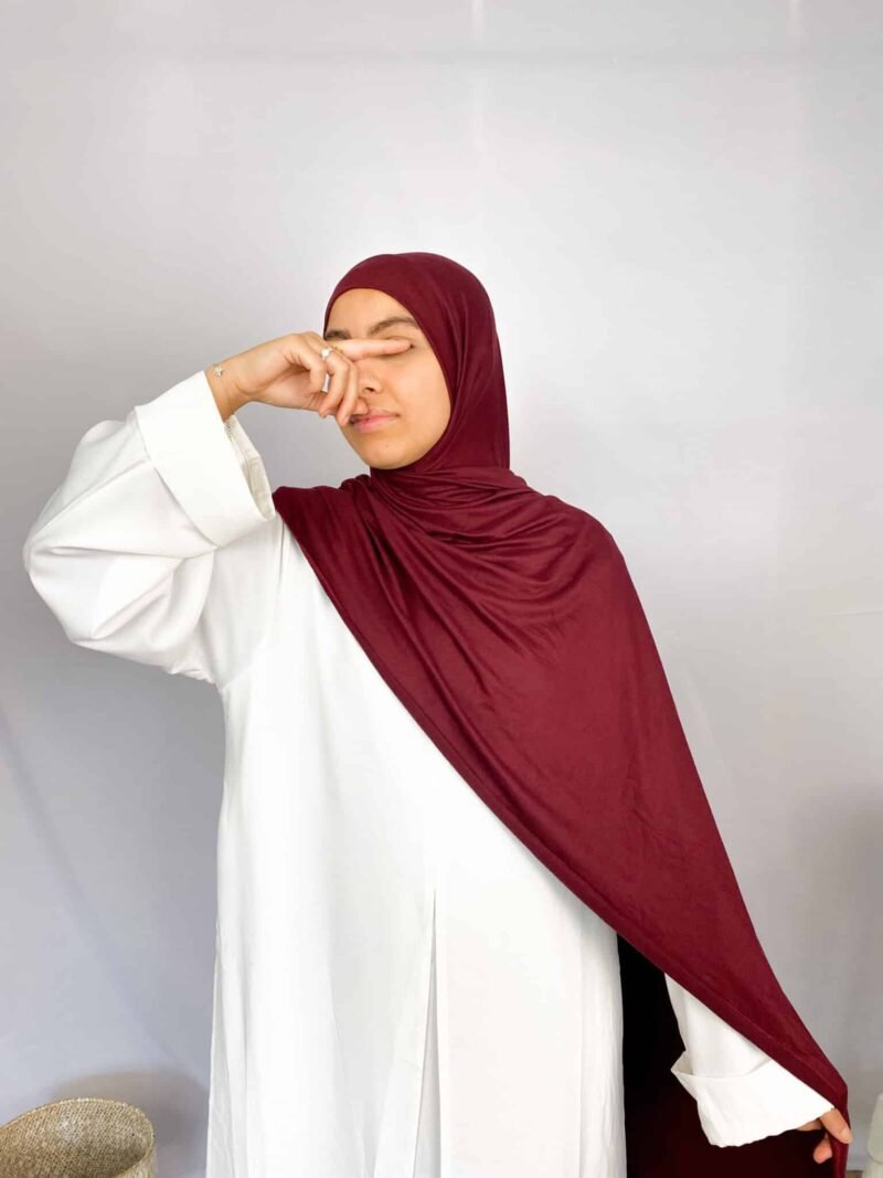 Hijab Jersey Cagoule rouge bordeaux