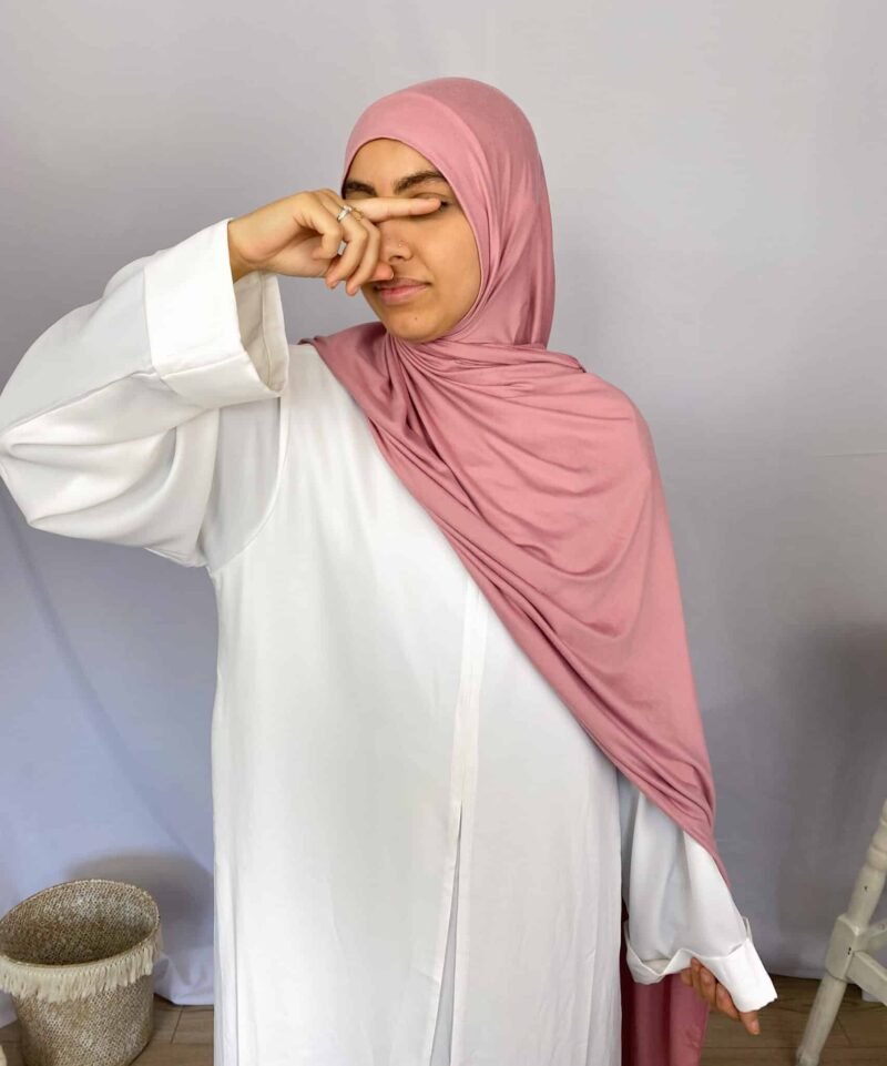 Hijab Jersey Cagoule rose vieilli