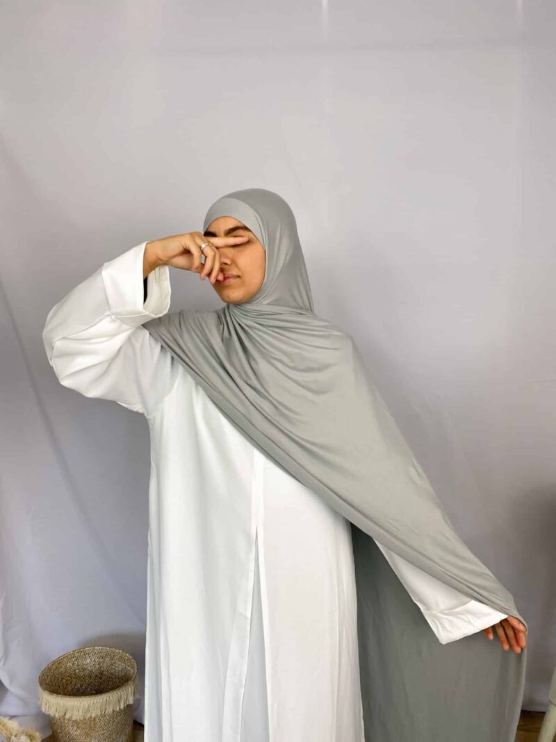 Hijab Jersey Cagoule gris clair