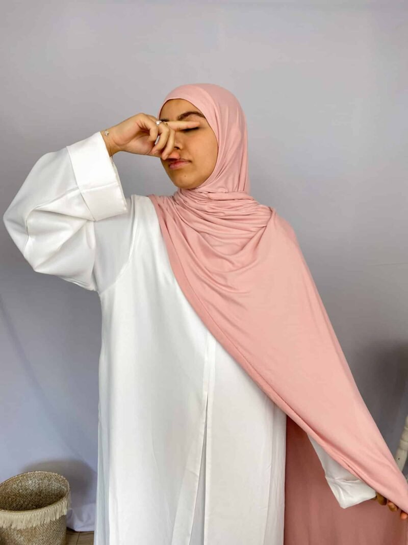 Hijab Jersey Cagoule rose clair