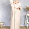 Abaya soie de medine manches volantes Nude