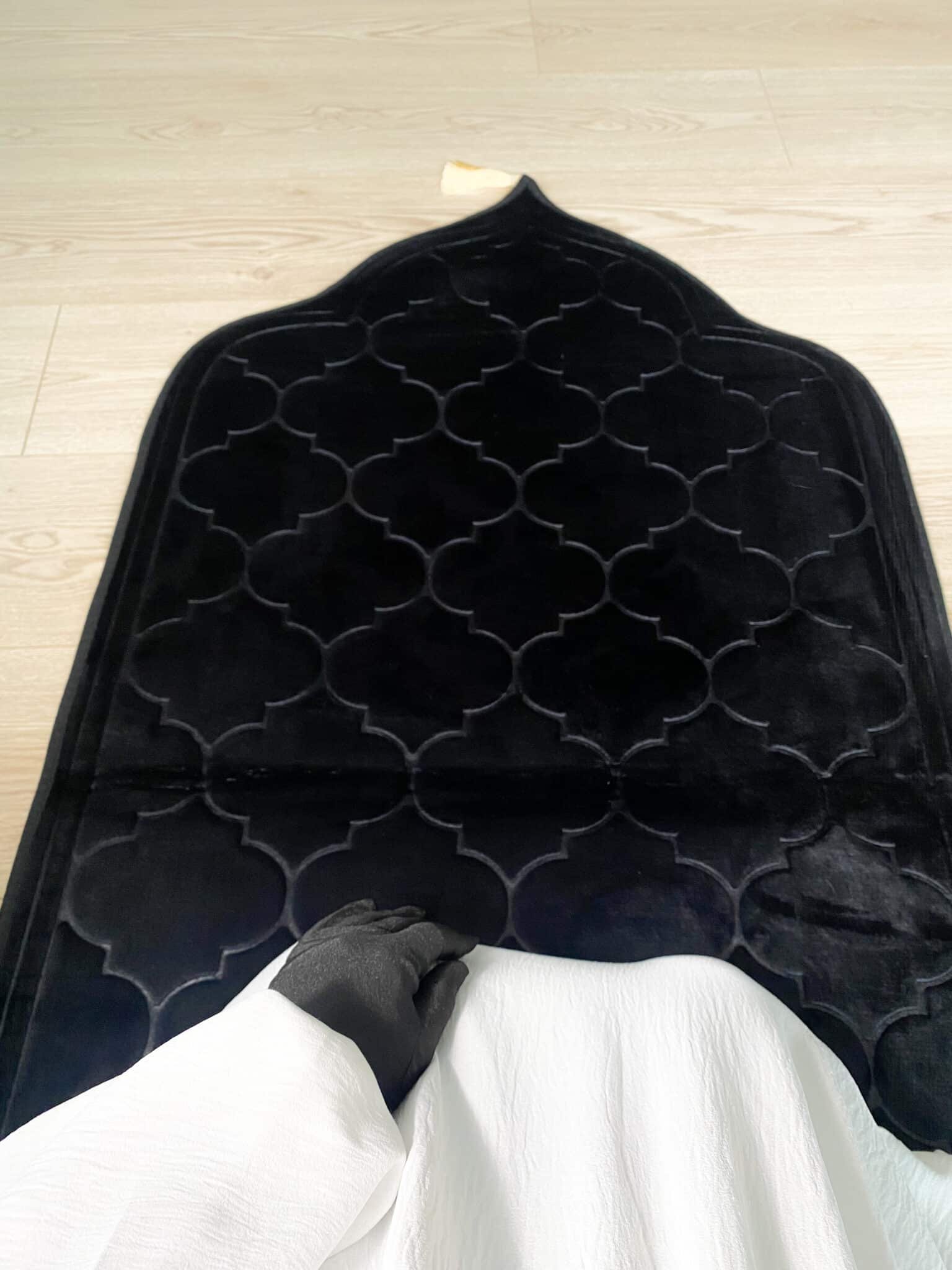 Mokia Tapis de prière musulman en coton polyester antidérapant