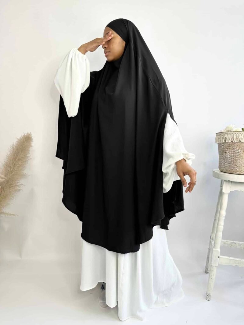 Khimar carré à fentes soie de médine