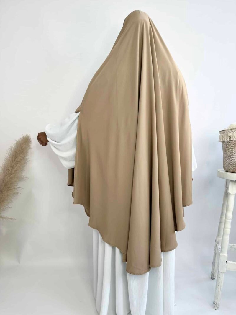 Khimar Soie de Medine Maxi à Fentes beige