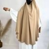 Khimar Soie de Medine Maxi à Fentes taupe