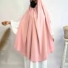 Khimar Soie de Medine Maxi à Fentes rose